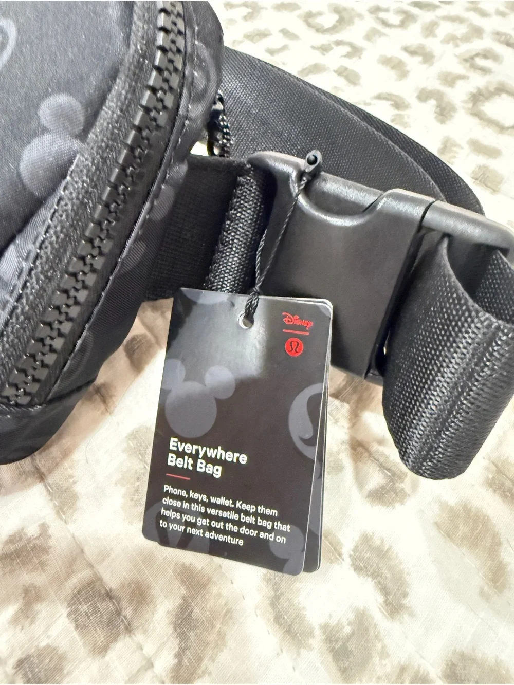 lululemon athletica Black Disney Pattern Belt Bag